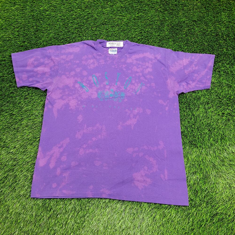 Vintage HANES Shirt Womens XL 22x26 Purple Boston Bleached